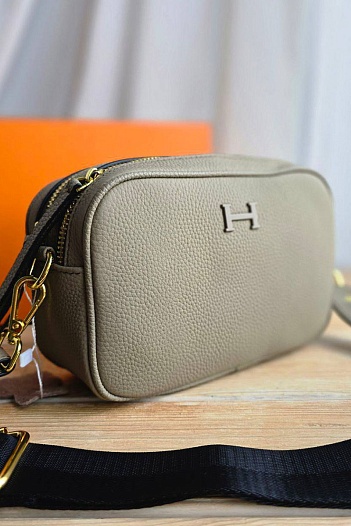 Женская серая сумка Hermes 20x15 см   