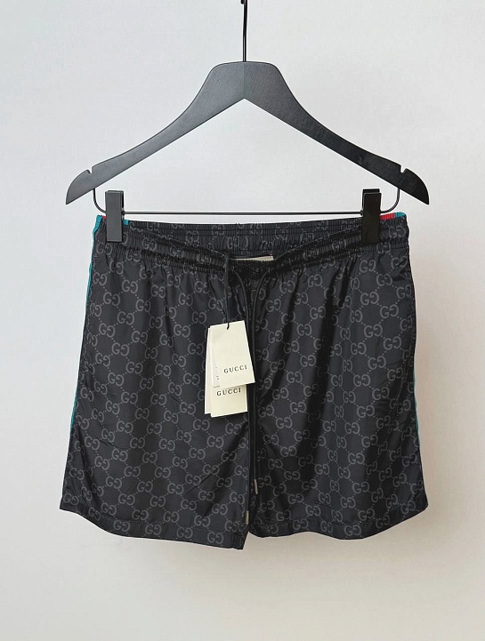 Мужские чёрные шорты Gucci GG Jacquard