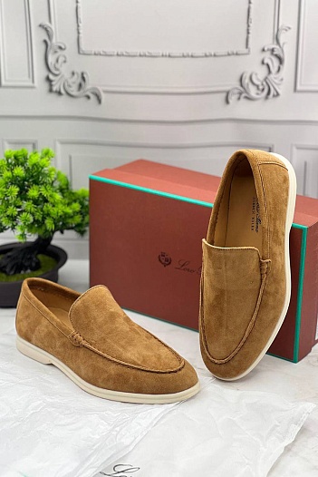 Замшевые лоферы Loro Piana Summer Walk - Beige   