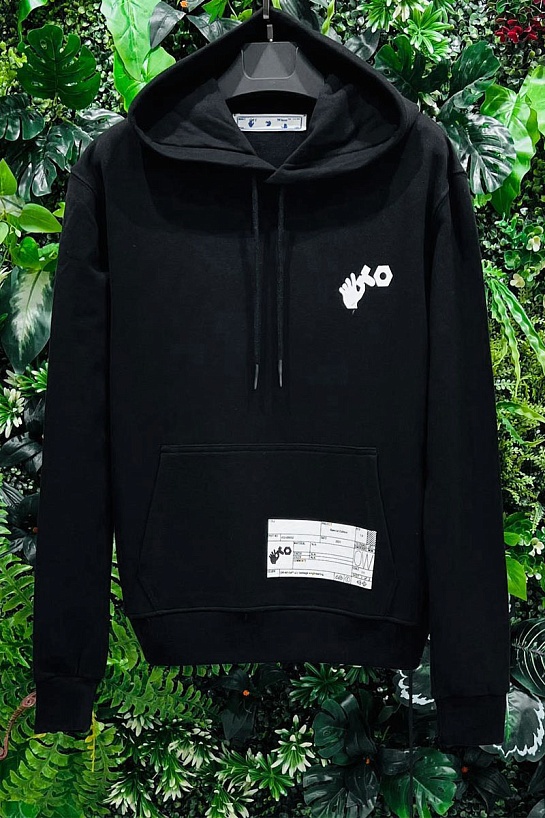 Мужское чёрное худи Off-White x Teenage Engineering logo-patch