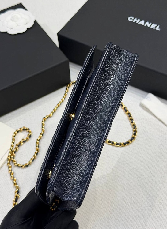Кожаная сумка Chanel Wallet on Chain premium 19x12x4 см