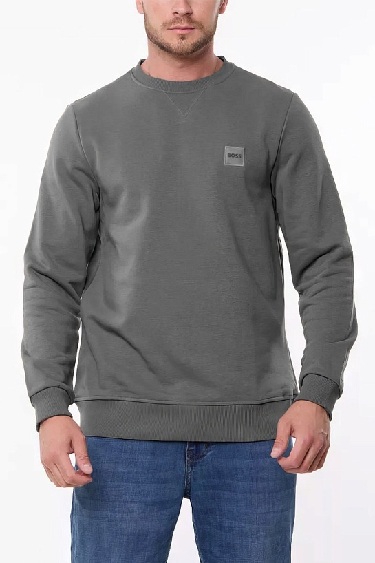 Свитшот серого цвета Hugo Boss Westart logo-patch