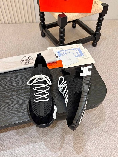 Текстильные кроссовки Hermes lift slip-on   