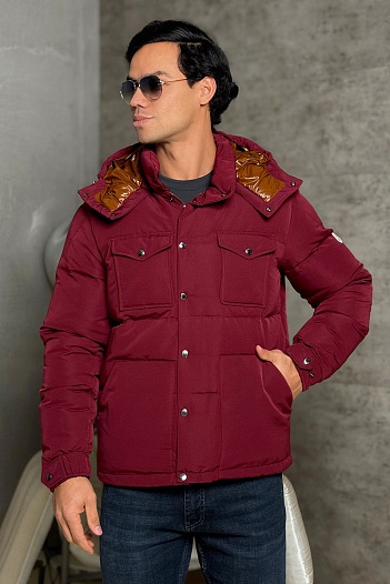 Мужской пуховик Moncler Fornas - Burgundy   