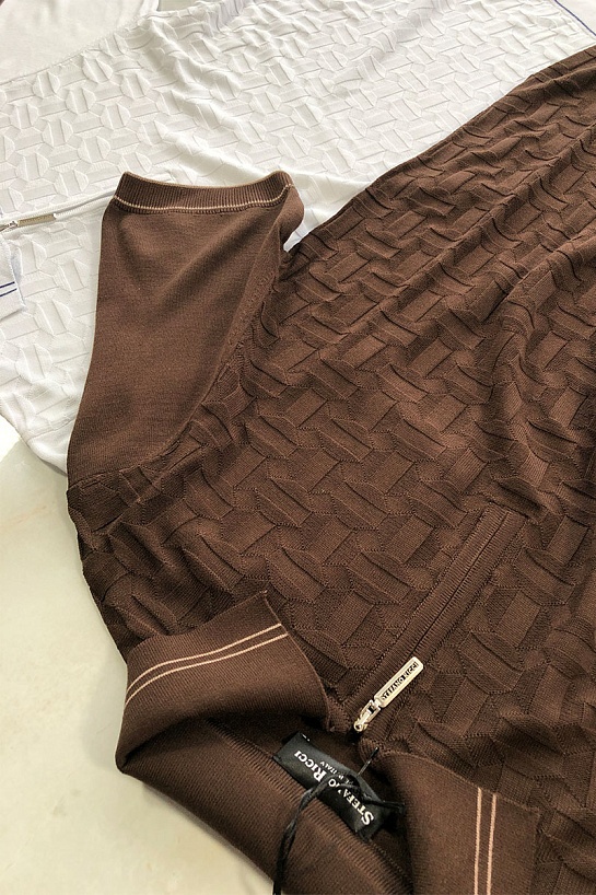 Мужское коричневое поло Stefano Ricci