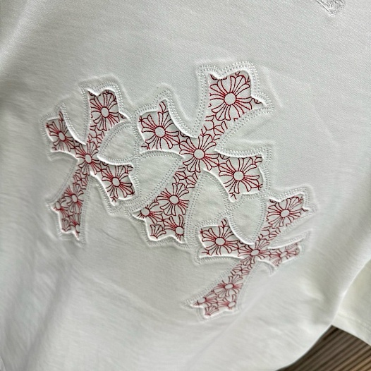 Белая оверсайз футболка Chrome Hearts Premium   