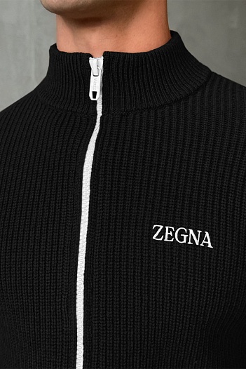 Свитер на молнии Zegna Premium - Black   
