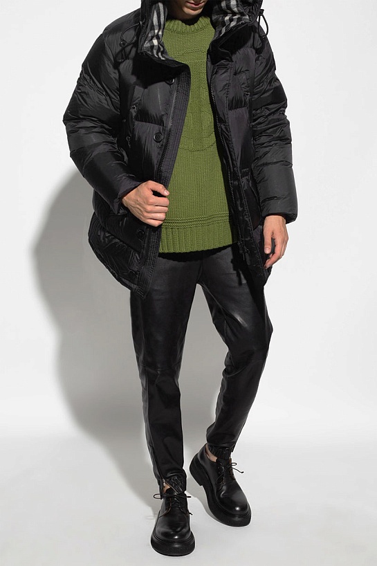 Мужская чёрная парка Burberry London England logo-patch