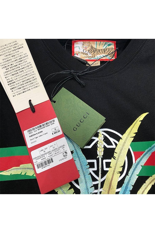 Чёрная оверсайз футболка Gucci Lunar New Year Tiger