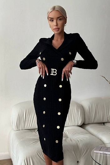 Женское бандажное платье с ремнем Balmain   