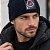 Брендовая шапка Moncler тёмно-синего цвета