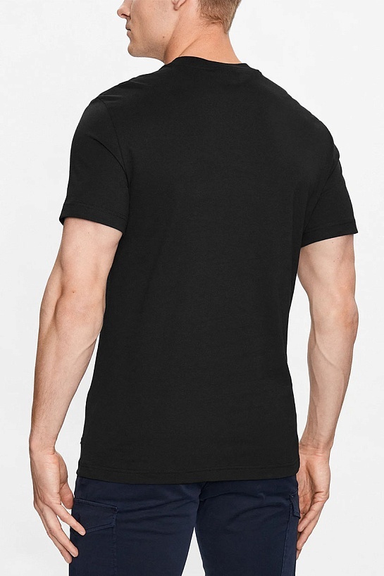 Мужская чёрная футболка Lacoste crocodile print