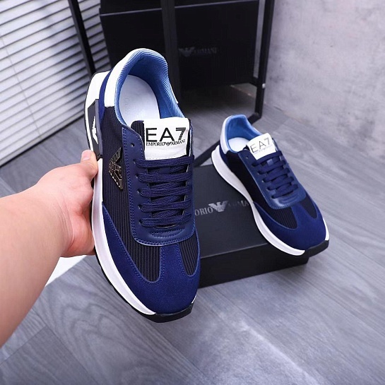 Мужские кроссовки Emporio Armani logo-plaque - Navy