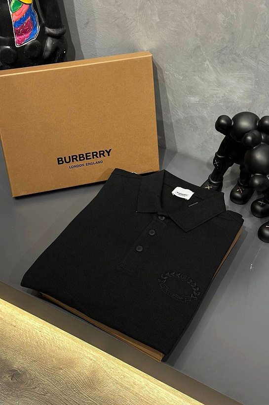 Мужское поло Burberry Oak Leaf Crest - Black