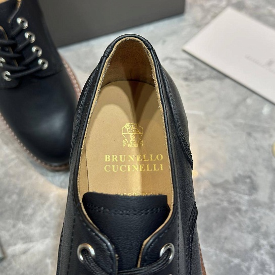 Кожаные ботинки Brunello Cucinelli чёрного цвета