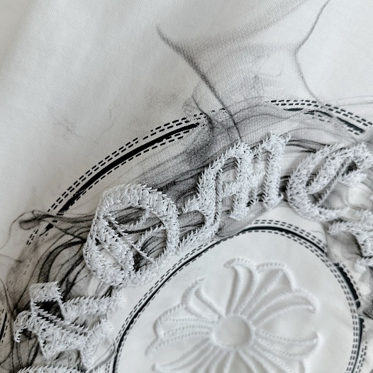 Белая оверсайз футболка Chrome Hearts Premium   