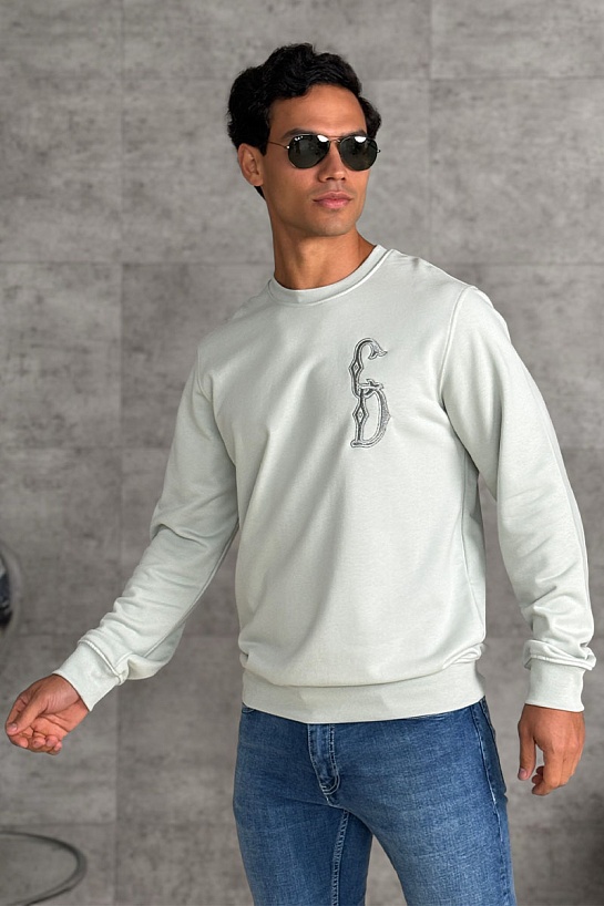 Мужской серый свитшот Dior CD Interlaced