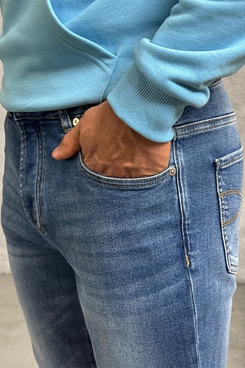 Мужские синие джинсы Brunello Cucinelli Premium   