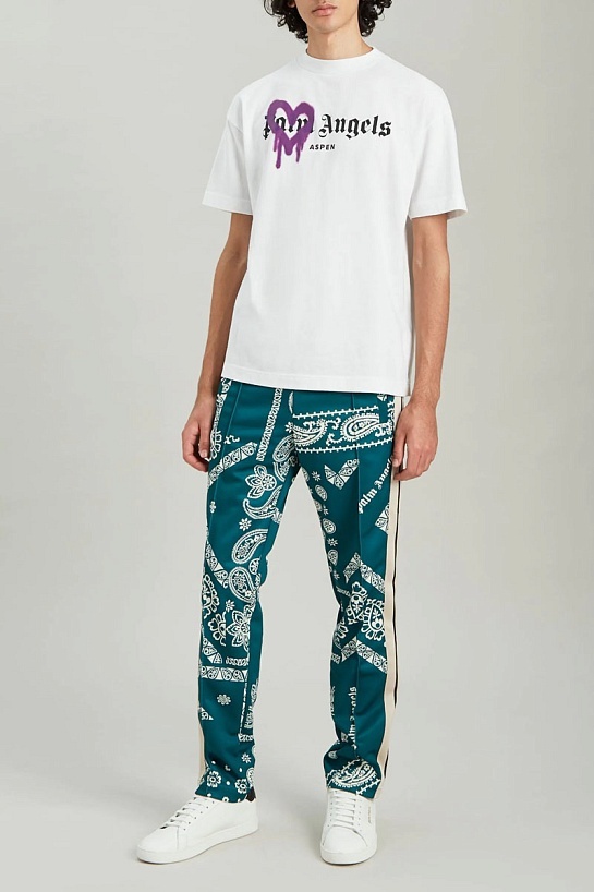 Мужская футболка Palm Angels Heart Sprayed Aspen - White