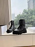 Женские кожаные ботинки с мехом Celine premium - Black