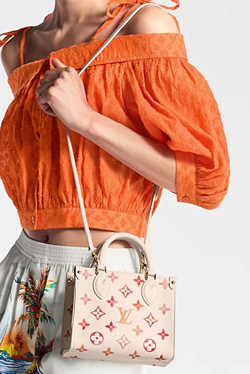 Женская кожаная сумка Louis Vuitton On The Go BB Premium 18x15x8.5 см   