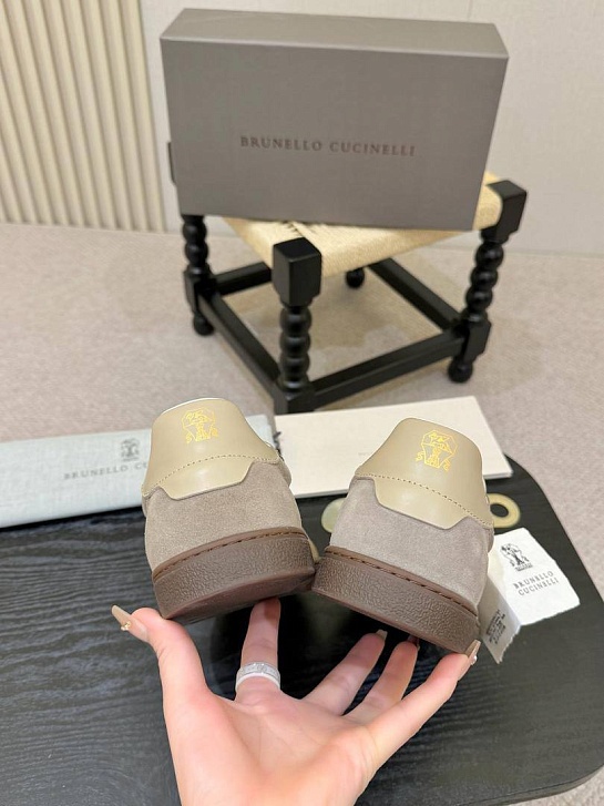 Замшевые кроссовки Brunello Cucinelli low-top - Beige