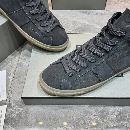 Замшевые кроссовки с мехом Tom Ford high-top - Grey   