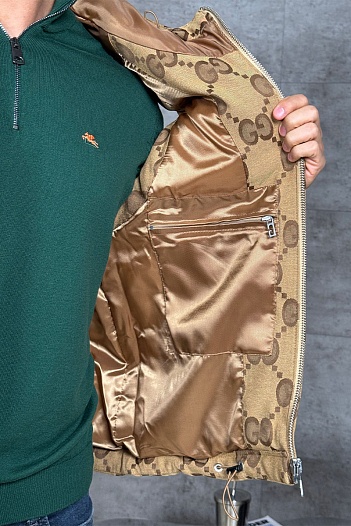 Мужской бежевый жилет Gucci GG Monogram   