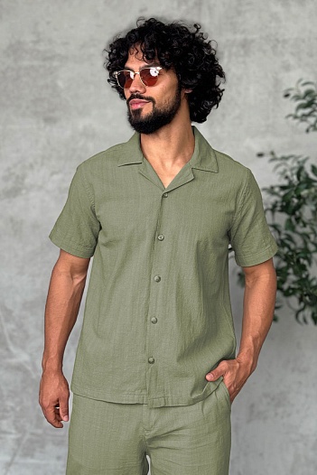 Мужской костюм Loro Piana цвета хаки   