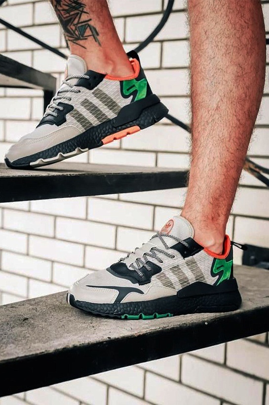Кроссовки Adidas Nite Jogger - Sesame / Bright Green