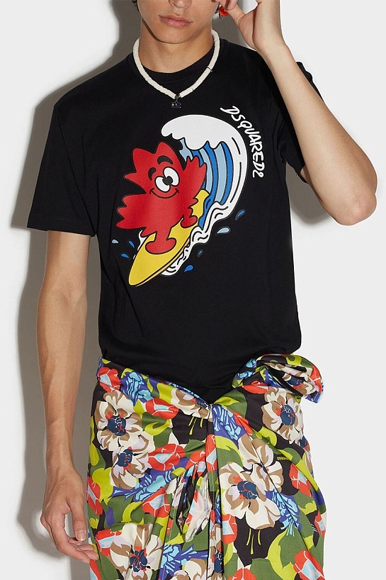 Футболка чёрного цвета Dsquared2 maple surf cool