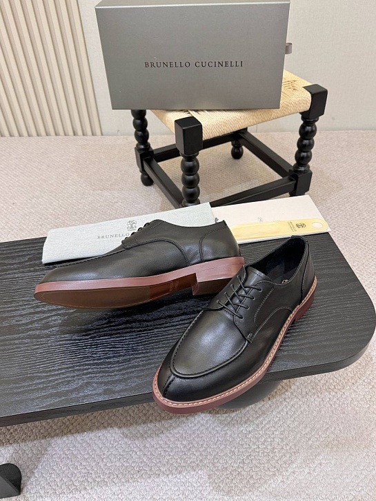 Кожаные ботинки Brunello Cucinelli derby - Black