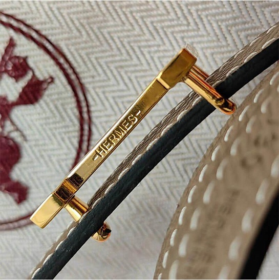 Кожаный ремень Hermes (длина 80 / 85 см)