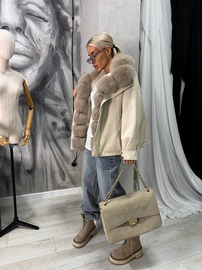 Женская парка с натуральным мехом Max Mara premium   