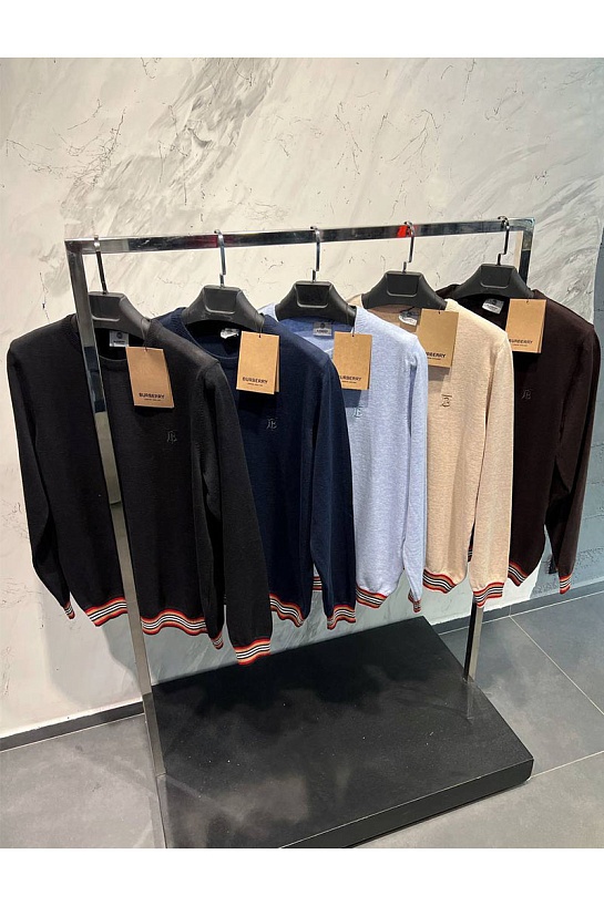 Мужской джемпер Burberry TB logo-embroidered - Black