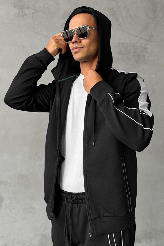 Чёрная кофта на молнии Hugo Boss