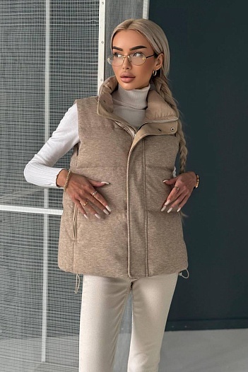 Женская бежевая жилетка Loro Piana premium   