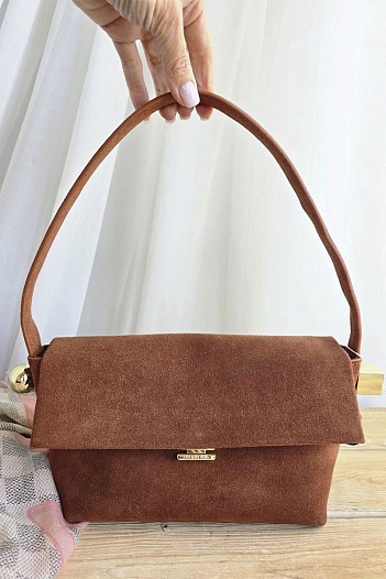 Замшевая сумка Jacquemus The Rond Carre 26x16 см   