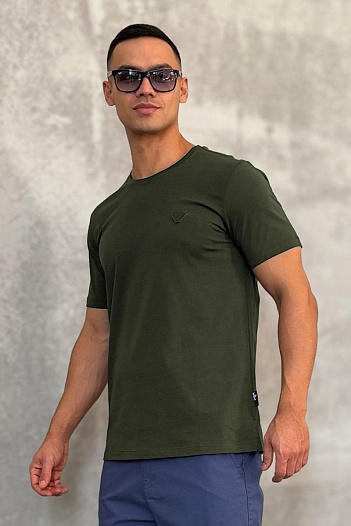 Тёмно-зелёная мужская футболка Emporio Armani 7   