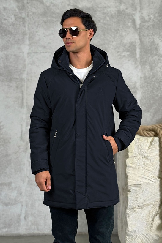 Парка тёмно-синего цвета Loro Piana logo-patch