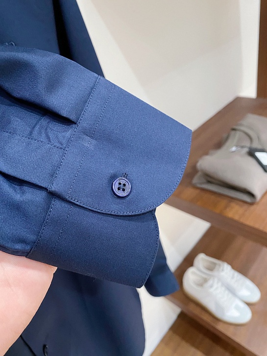 Мужская тёмно-синяя рубашка Kiton premium