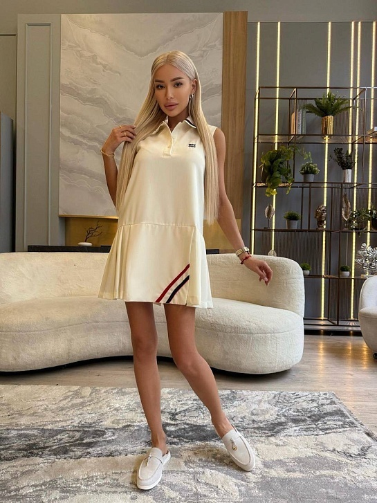 Женское платье белого цвета MIU MIU