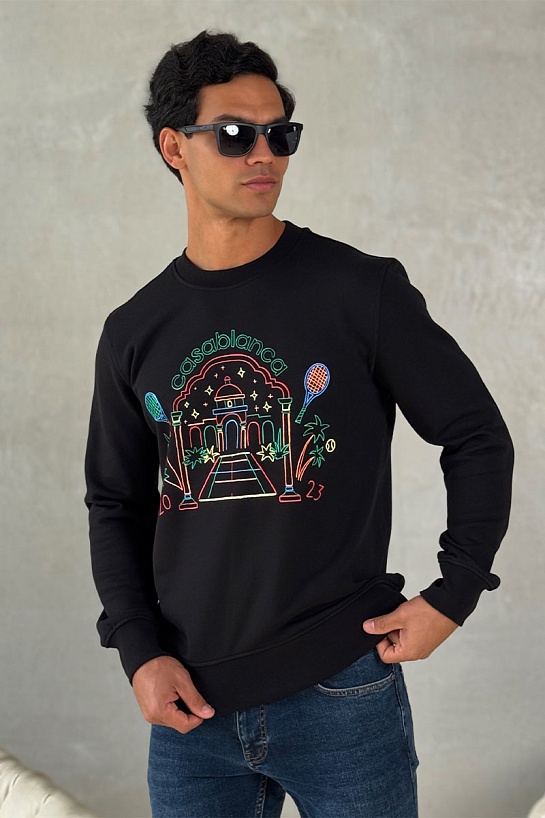 Чёрный свитшот Casablanca Rainbow Crayon Temple