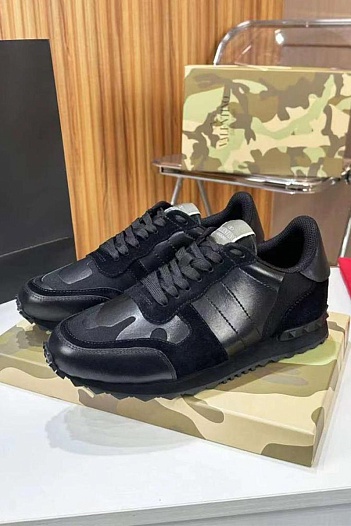 Комбинированные кроссовки Valentino Rockrunner - Black   
