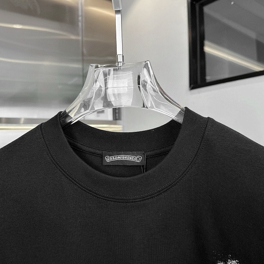 Чёрная оверсайз футболка Chrome Hearts Premium