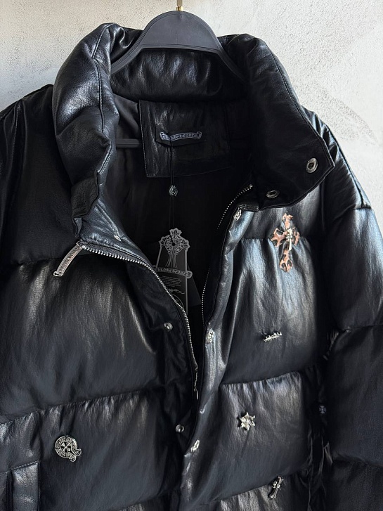 Женская чёрная куртка Chrome Hearts premium