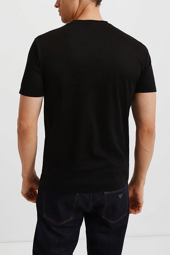 Чёрная футболка Emporio Armani Milano logo-print
