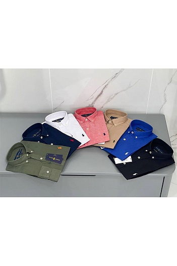 Тёмно-зелёная рубашка Polo Ralph Lauren logo-embroidered   