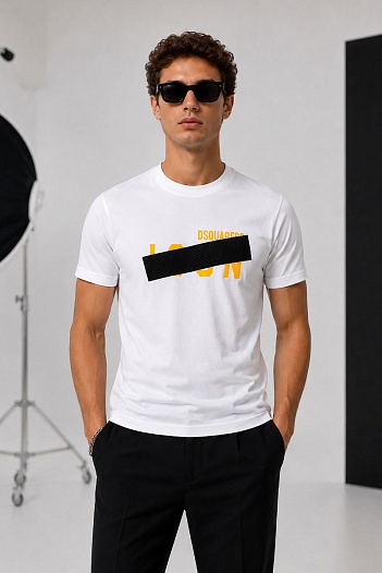 Мужская футболка Dsquared2 Tape Detail - White   