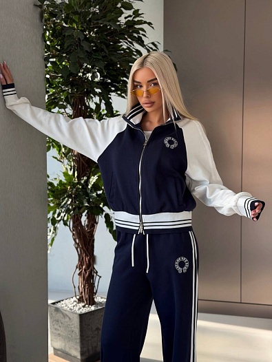 Женский костюм синего цвета Chrome Hearts premium   